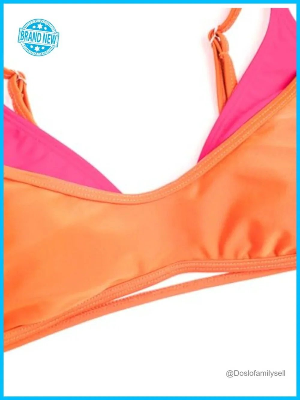 Women's Polka Dot Bikini Set Double Layer Halter Swimsuit Colorblock Side Tie 2